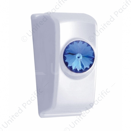 Chrome Rocker Switch Plug With Blue Crystal For 2006+ Kenworth (Card Of 2)
