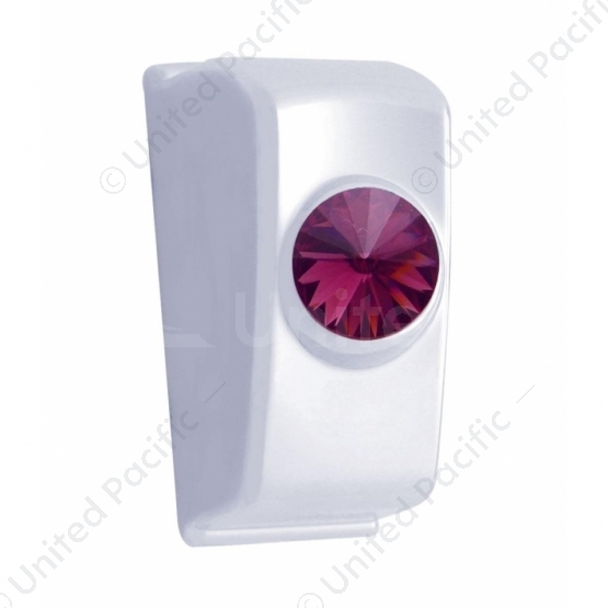 Chrome Rocker Switch Plug With Purple Crystal For 2006+ Kenworth (Card Of 2)