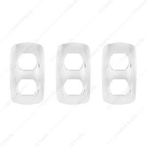 Chrome Plastic Rocker Switch Trims For Australian Kenworth (3-Pack)