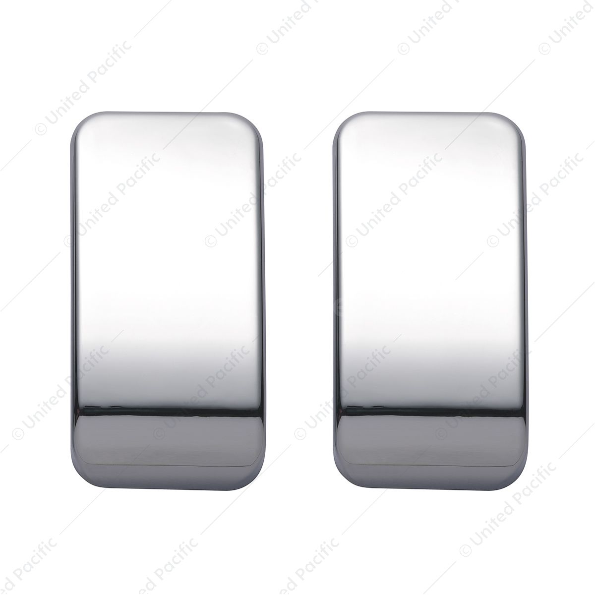 Chrome Plastic Blank Switch Covers For Kenworth T680, T880, W990 (Card Of 2)