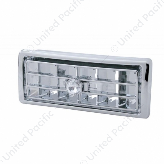Chrome Plastic A/C Vent With Crystal For 2002-2005 Kenworth - Center - Clear Crystal