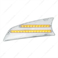 2007+ Kenworth T660 LED Air Intake (Driver) - Amber LED/Clear Lens