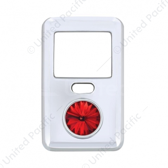 Rocker Switch Cover With Crystal For 1998-2018 Volvo VNL - Red