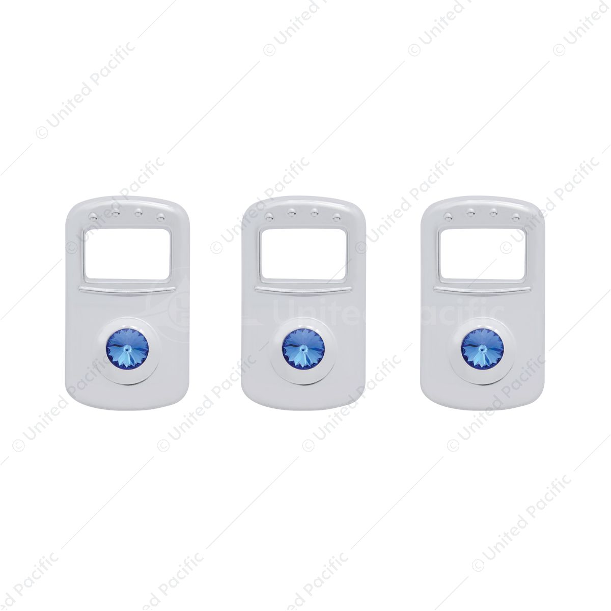 Rocker Switch Cover For Kenworth/Peterbilt - Blue Crystal (Card of 3)