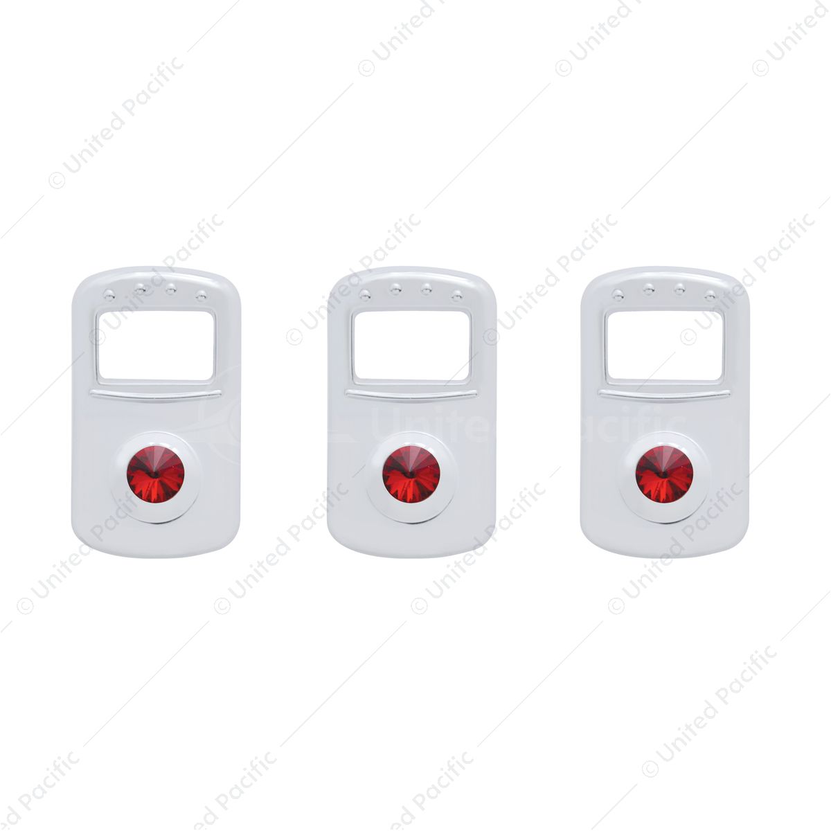 Rocker Switch Cover For Kenworth/Peterbilt - Red Crystal (Card of 3)