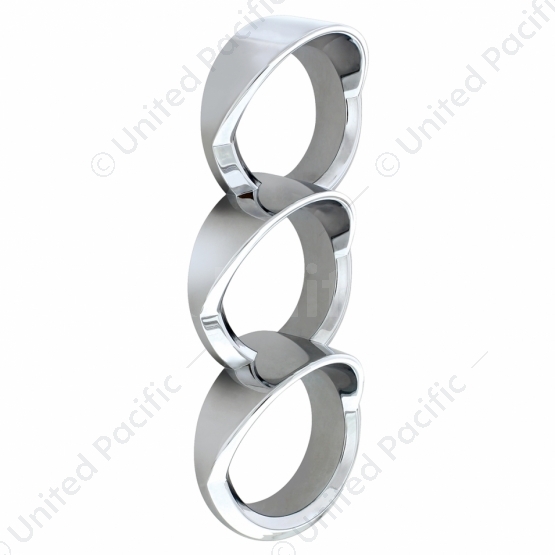 Chrome Plastic Center Dash 3 Gauge Cluster Cover With Visor For 2013-2021 Peterbilt 579-Left