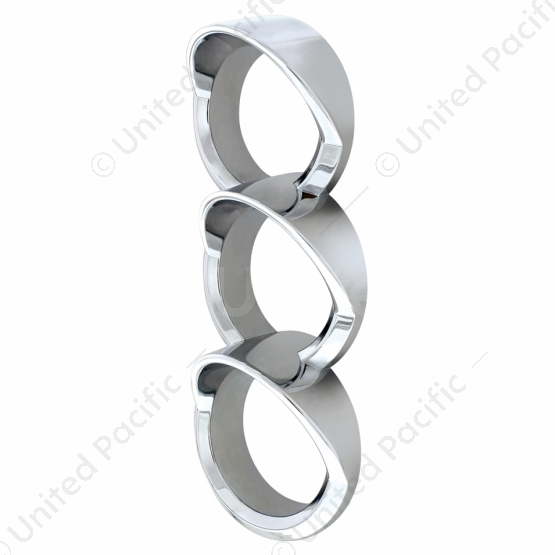 Chrome Plastic Center Dash 3 Gauge Cluster Cover With Visor For 2013-2021 Peterbilt 579-Right