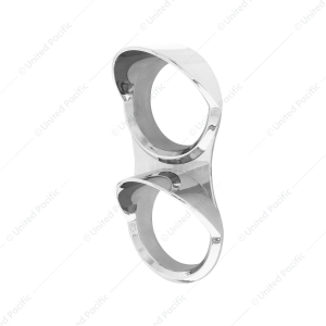 Chrome Small 2-Gauge Bezel With Visor For Mack