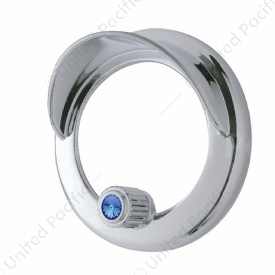 Clock Bezel With Visor For Freightliner Century/Coronado/Columbia - Blue Crystal