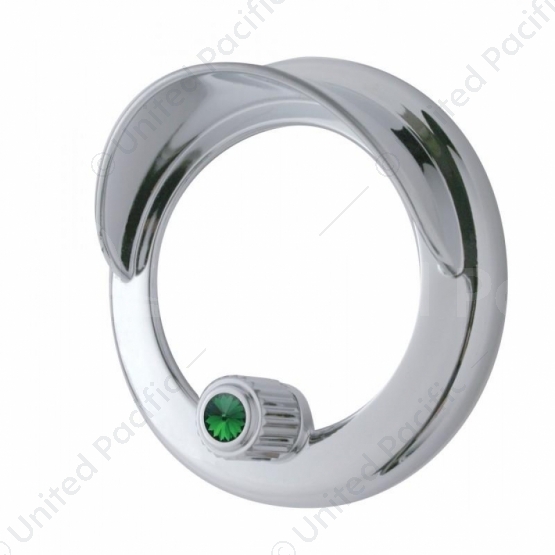 Clock Bezel With Visor For Freightliner Century/Coronado/Columbia - Green Crystal