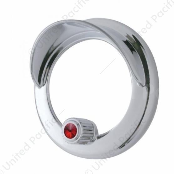 Clock Bezel With Visor For Freightliner Century/Coronado/Columbia - Red Crystal