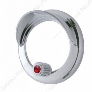 Clock Bezel With Visor For Freightliner Century/Coronado/Columbia - Red Crystal