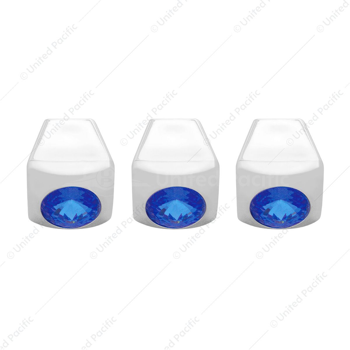 A/C Slider Control Knob With Blue Crystal For Freightliner (3-Pack)