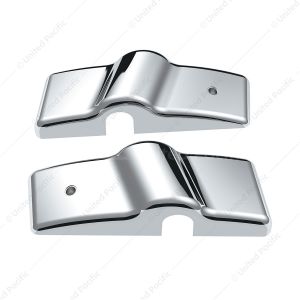 Chrome Plastic Bottom Mirror Post Cover Set For 1996-2010 Freightliner Century (Pair)