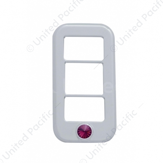 Rocker Switch Cover With 3 Openings & Purple Crystal For Freightliner (3-Pack)