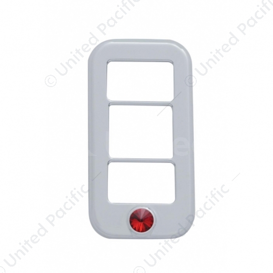 Rocker Switch Cover With 3 Openings & Red Crystal For Freightliner (3-Pack)