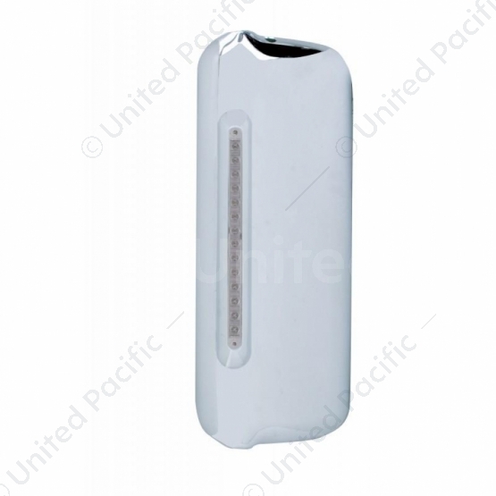 Mirror Cover With 14 LED 12" Light Bar For 2005+ Freightliner  (Driver) - Amber LED/Clear Lens