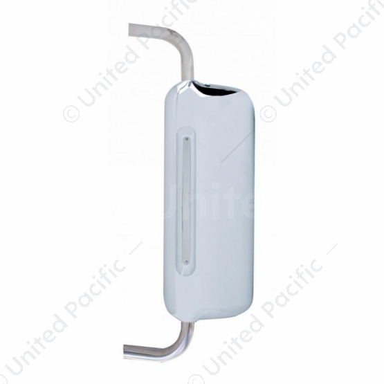 Mirror Cover With 14 LED 12" Light Bar For 2005+ Freightliner  (Driver) - Amber LED/Chrome Lens