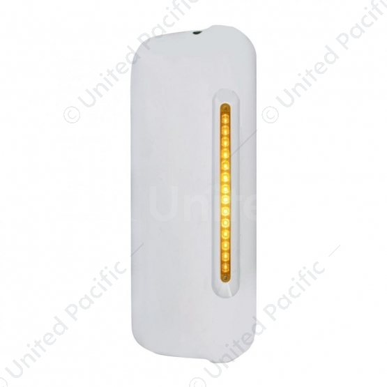 Mirror Cover With 14 LED 12" Light Bar For 2005+ Freightliner  (Passenger) - Amber LED/Amber Lens