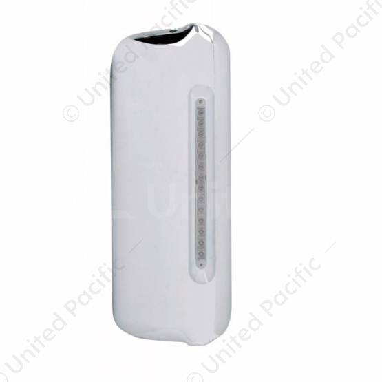 Mirror Cover With 14 LED 12" Light Bar For 2005+ Freightliner  (Passenger) - Amber LED/Clear Lens