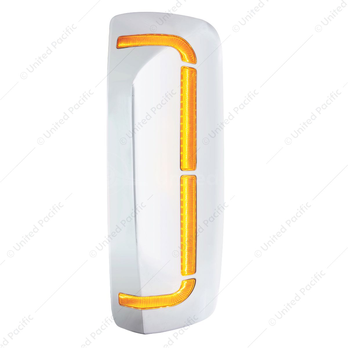 59 LED Chrome Mirror Cover With Sequential LED For 2012-2024 Volvo VNL - Driver