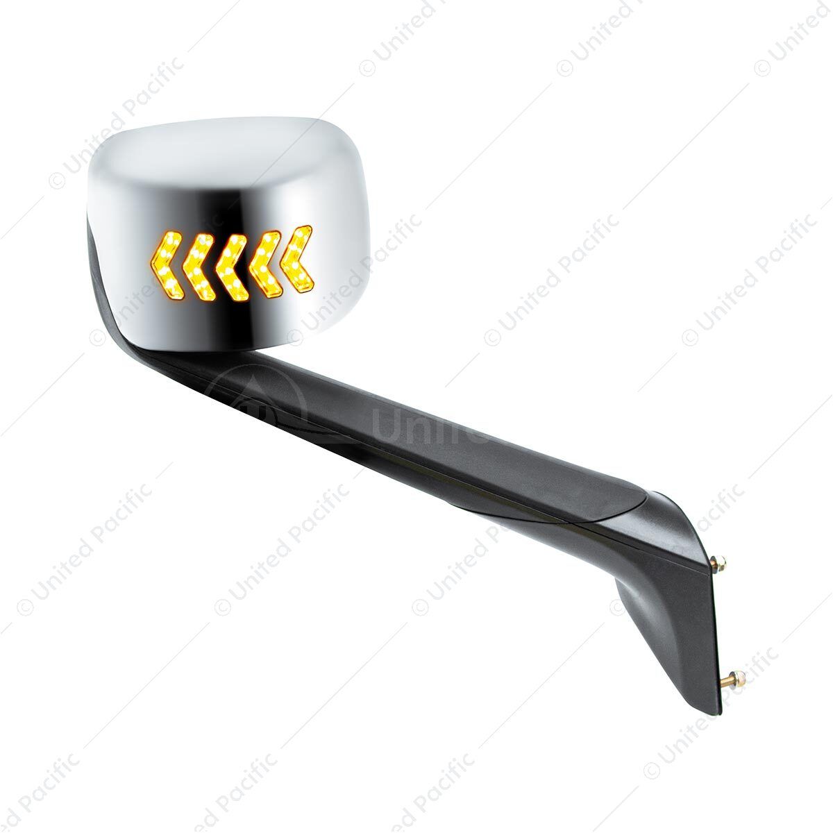 Hood Mirror Assembly W/LED Lights On Mirror Cover & Glass For 2018-2026 Cascadia - Heated/Passenger