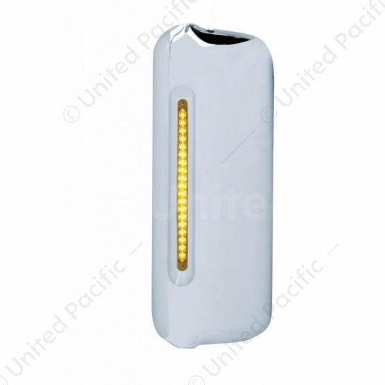 Mirror Cover With 19 LED 12" Reflector Light Bar For 2005+ Freightliner  (Driver) - Amber LED/Amber