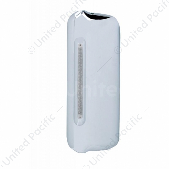 Mirror Cover With 19 LED 12" Reflector Light Bar For 2005+ Freightliner  (Driver) - Amber LED/Clear