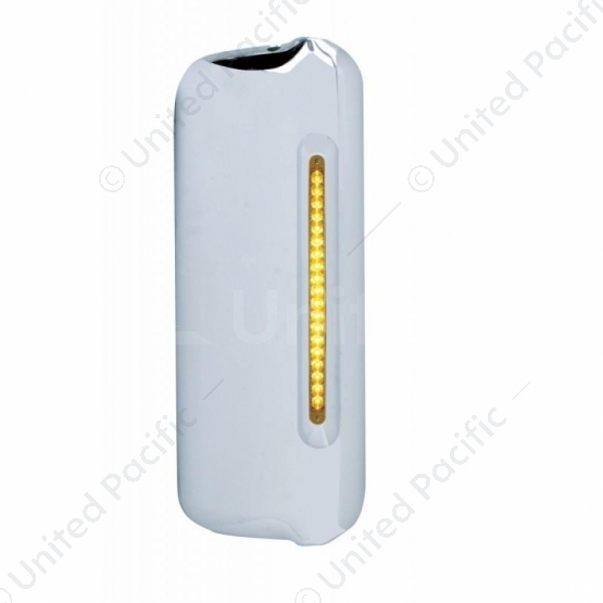 Mirror Cover With 19 LED 12" Reflector Light Bar For 2005+ Freightliner  (Passenger) - Amber LED/Amb