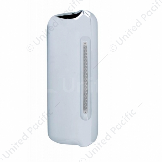 Mirror Cover With 19 LED 12" Reflector Light Bar For 2005+ Freightliner  (Passenger) - Amber LED/Cle