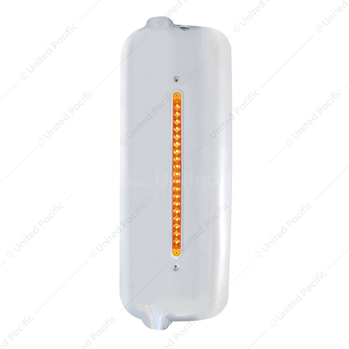 Mirror Cover With 19 Amber LED 12" Reflector Light Bar For Pre-2005 FL Century- Driver -Amber Lens