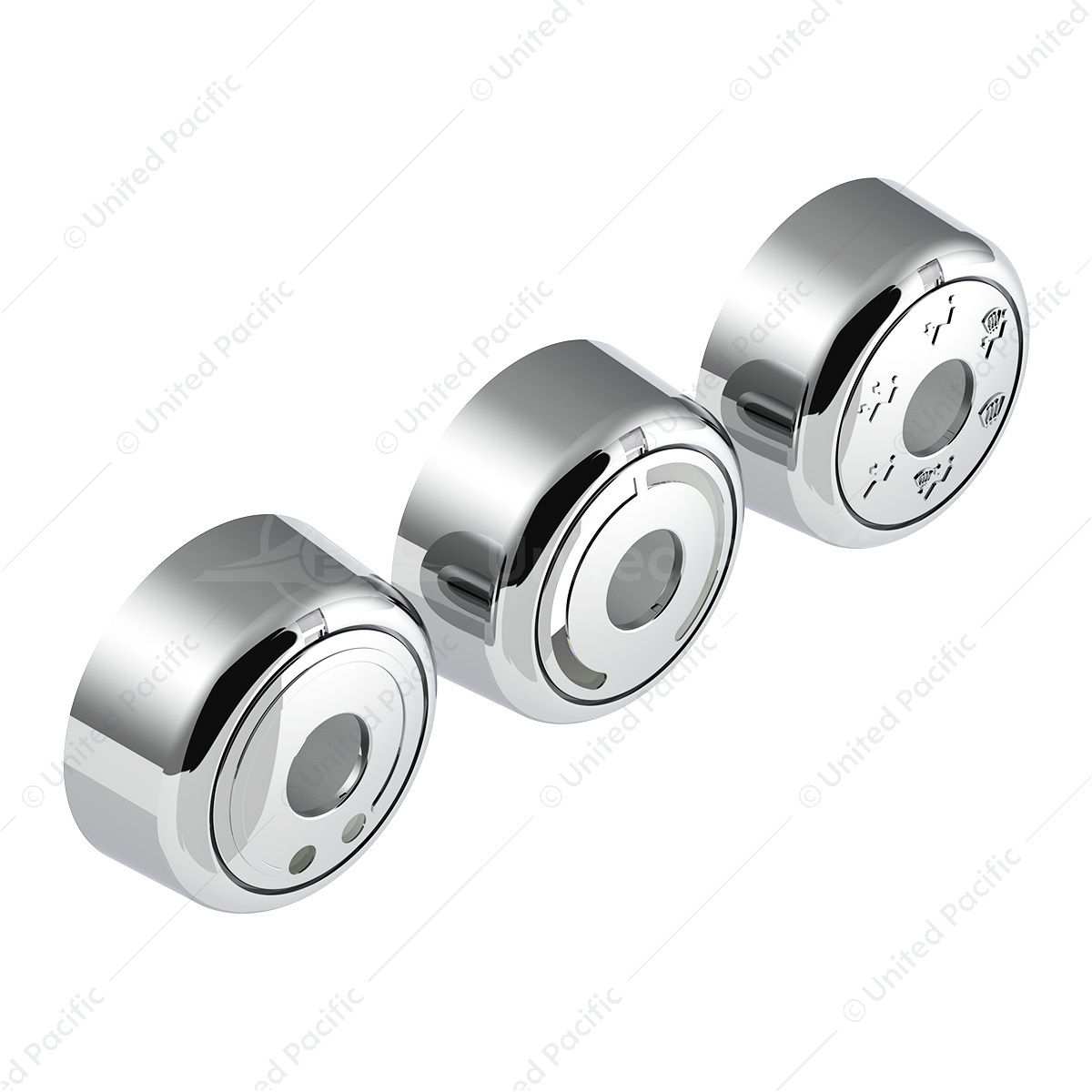 Chrome Plastic A/C Control 6-Piece Dial Covers For 2018-2026 Freightliner Cascadia