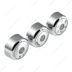 Chrome Plastic A/C Control 6-Piece Dial Covers For 2018-2025 Freightliner Cascadia