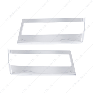 Chrome Plastic Turn Signal Bezels For 2018-2025 Freightliner Cascadia (Pair)