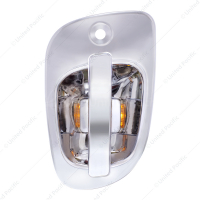 6 Amber LED Chrome Door Handle Cover for 2008-2017 Freightliner Cascadia - Driver