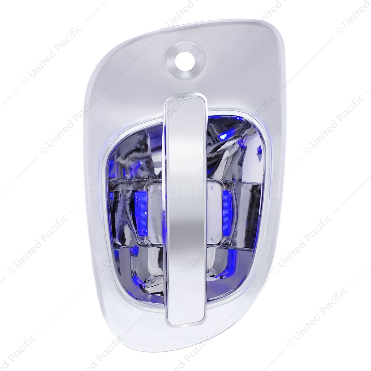 6 Blue LED Chrome Door Handle Cover for Freightliner - Driver