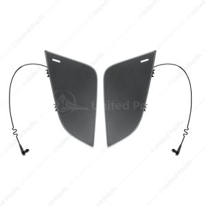 Black Tow Hook Access Covers For 2018-2024 Freightliner Cascadia (Pair)