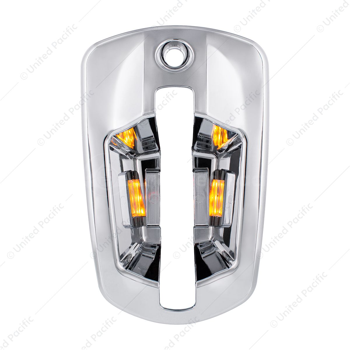 6 LED Chrome Door Handle Cover For 2018-2026 Freightliner Cascadia - Driver, Amber LED