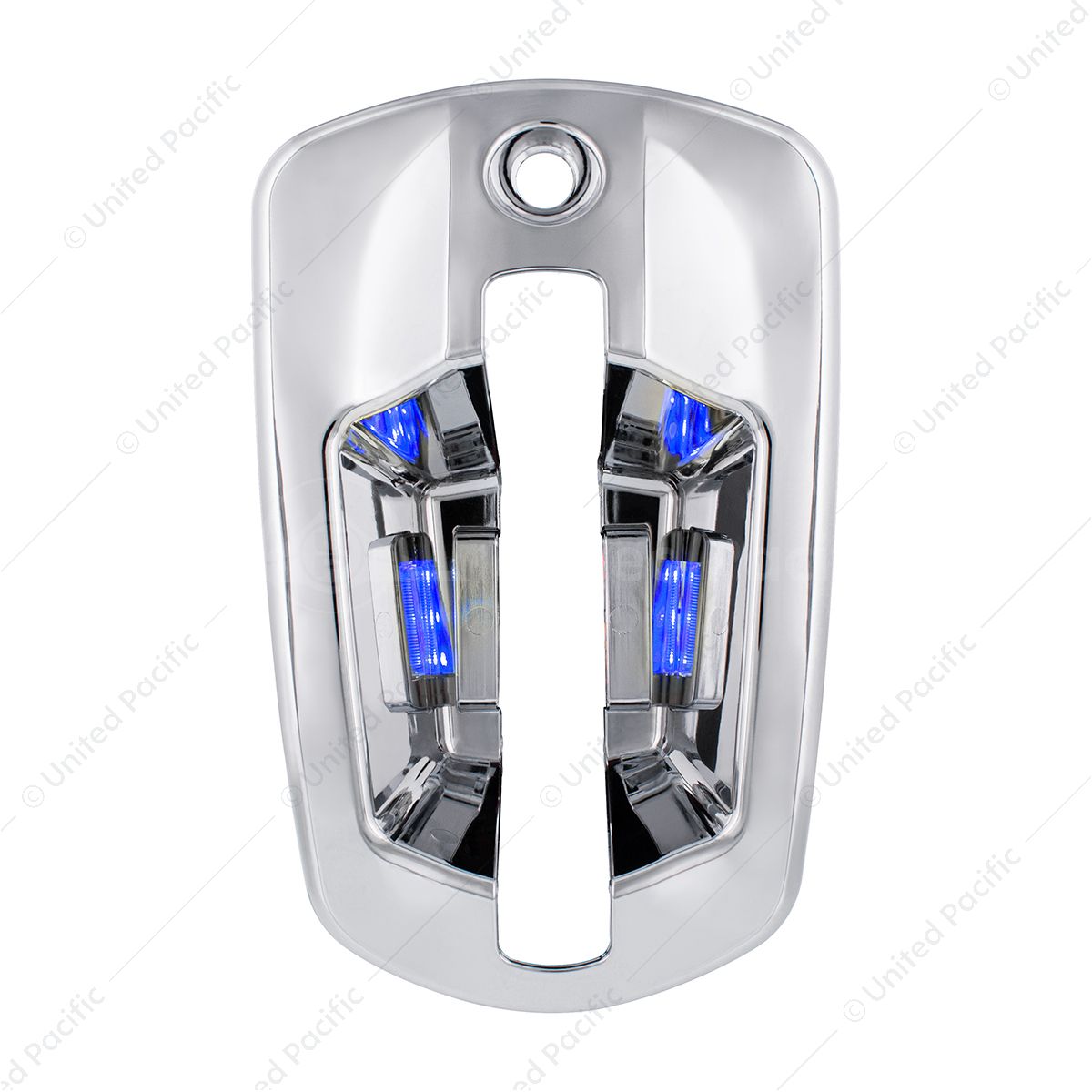 6 LED Chrome Door Handle Cover For 2018-2026 Freightliner Cascadia - Driver, Blue LED