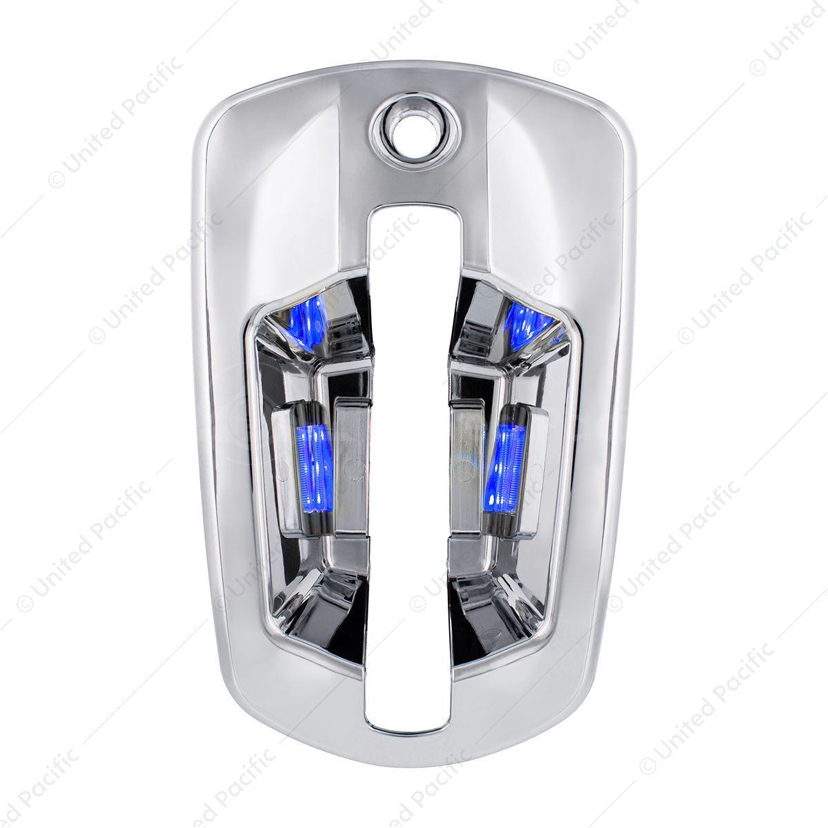 6 LED Chrome Door Handle Cover For 2018-2026 Freightliner Cascadia - Passenger, Blue LED