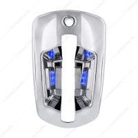 6 LED Chrome Door Handle Cover For 2018-2025 Freightliner Cascadia - Passenger, Blue LED