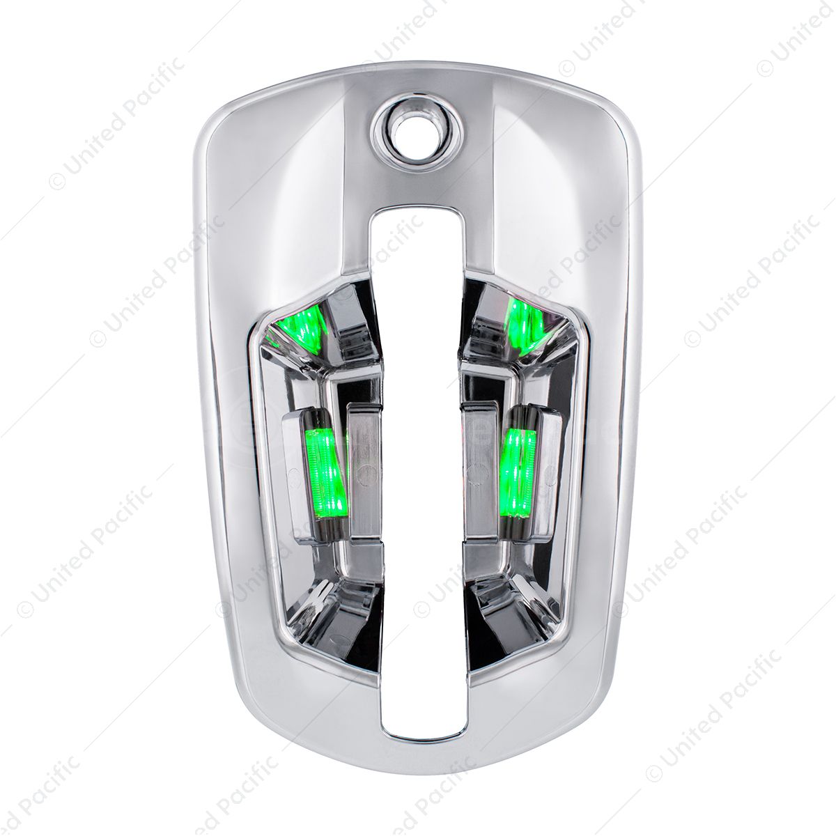 6 LED Chrome Door Handle Cover For 2018-2026 Freightliner Cascadia - Driver, Green LED