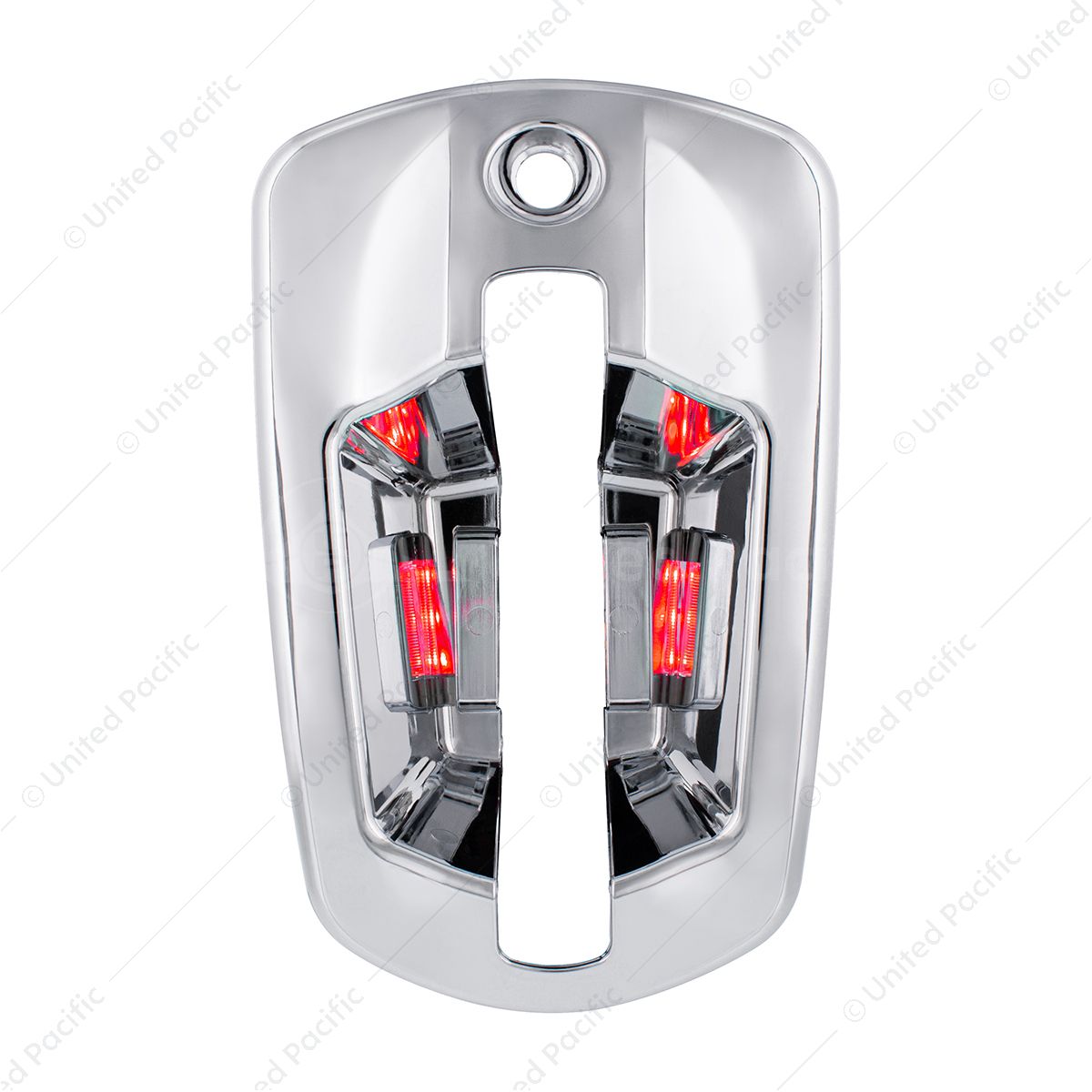 6 LED Chrome Door Handle Cover For 2018-2026 Freightliner Cascadia - Driver, Red LED
