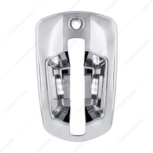 6 LED Chrome Door Handle Cover For 2018-2025 Freightliner Cascadia - Driver, White LED