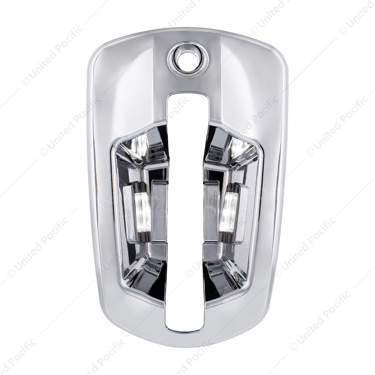 6 LED Chrome Door Handle Cover For 2018-2026 Freightliner Cascadia - Passenger, White LED