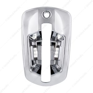 6 LED Chrome Door Handle Cover For 2018-2025 Freightliner Cascadia - Passenger, White LED