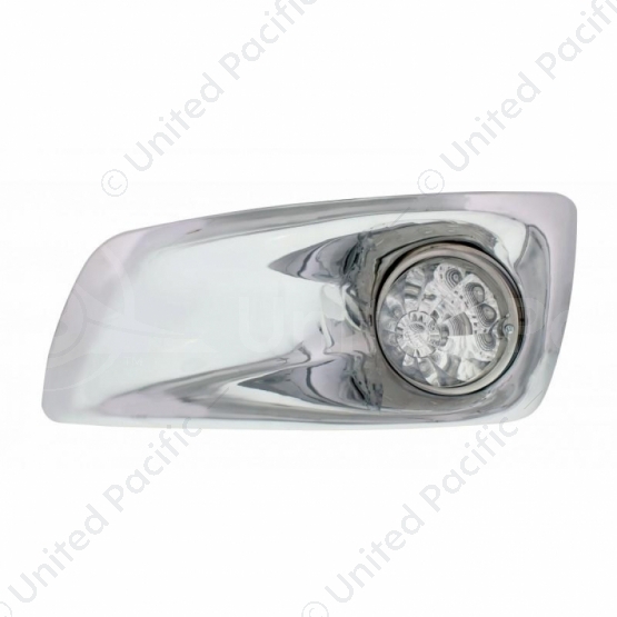 Fog Light Cover With 17 Amber LED Reflector Watermelon Lights For 2007-17 KW T660- Driver -Clear Len