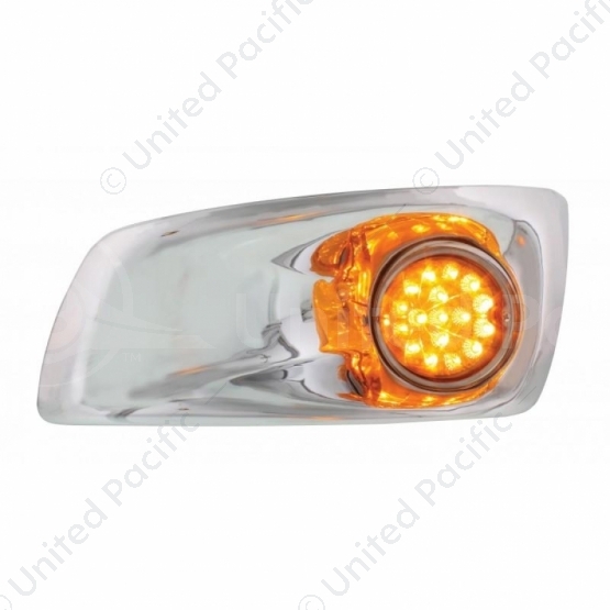 Fog Light Cover With Amber LED Hi/Lo Clear Style Reflector Light For 2007-17 KW T660- Driver -Amber