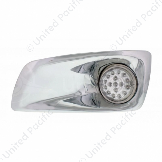 Fog Light Cover With Amber LED Hi/Lo Clear Style Reflector Light For 2007-17 KW T660- Driver -Clear