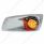 Fog Light Cover With Amber LED Clear Style Reflector Light & Visor For 2007-17 KW T660- Driver -Ambe